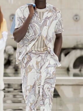 Louis Gabriel Nouchi Runway Abstract Print Pants Medium